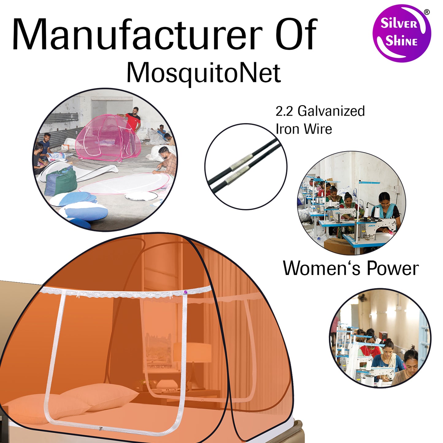 Orange Mosquito Net (Double Bed)
