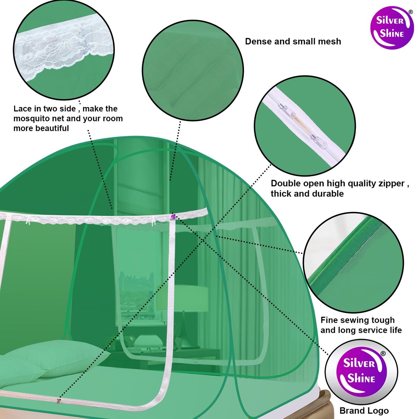 Green Mosquito Net (Double Bed)