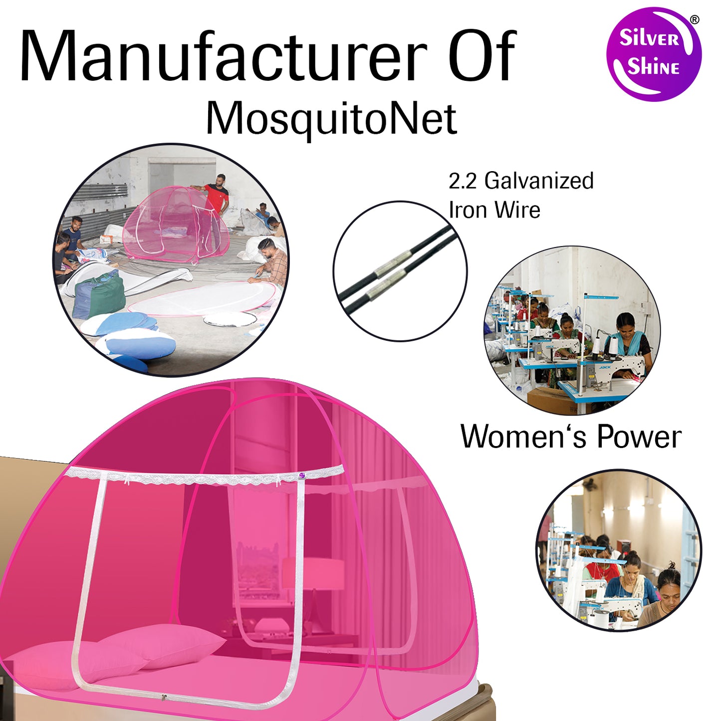 Pink Mosquito Net (Double Bed)
