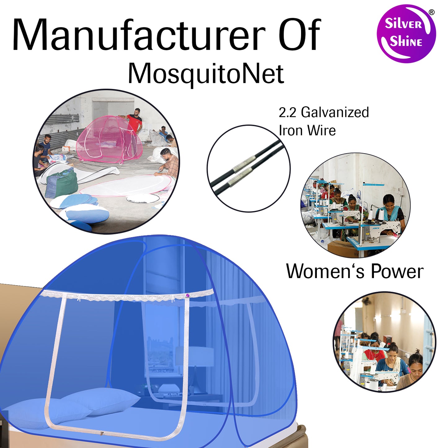 Blue Mosquito Net (Double Bed)