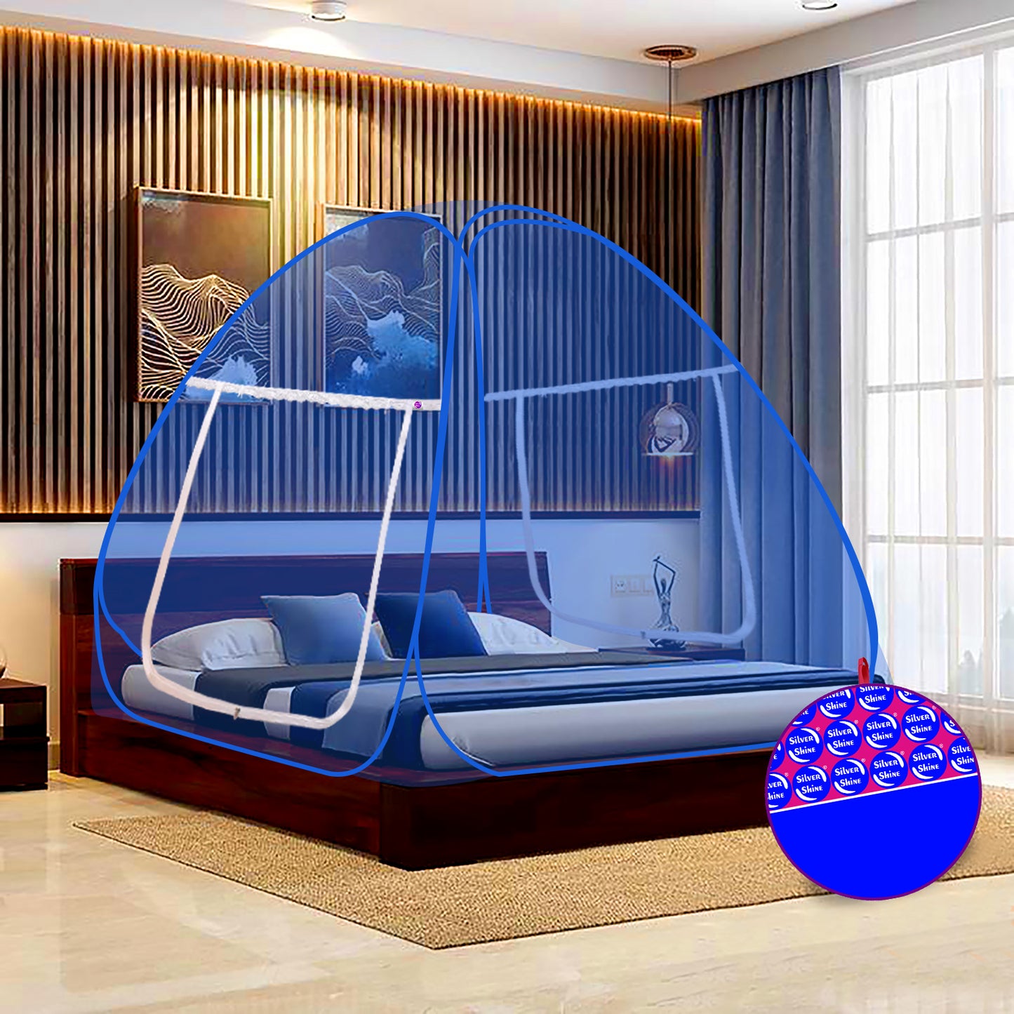 Blue Mosquito Net (Double Bed)
