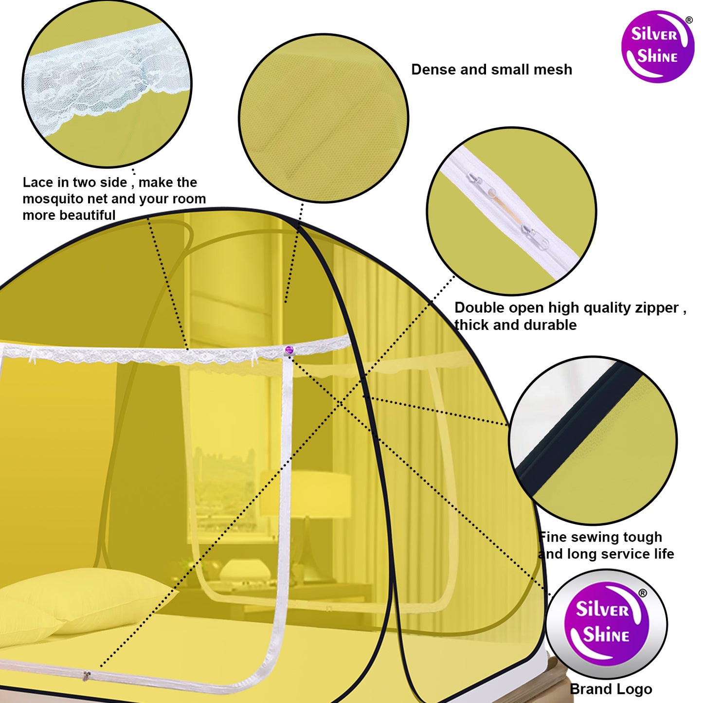 Yellow Mosquito Net (Double Bed)
