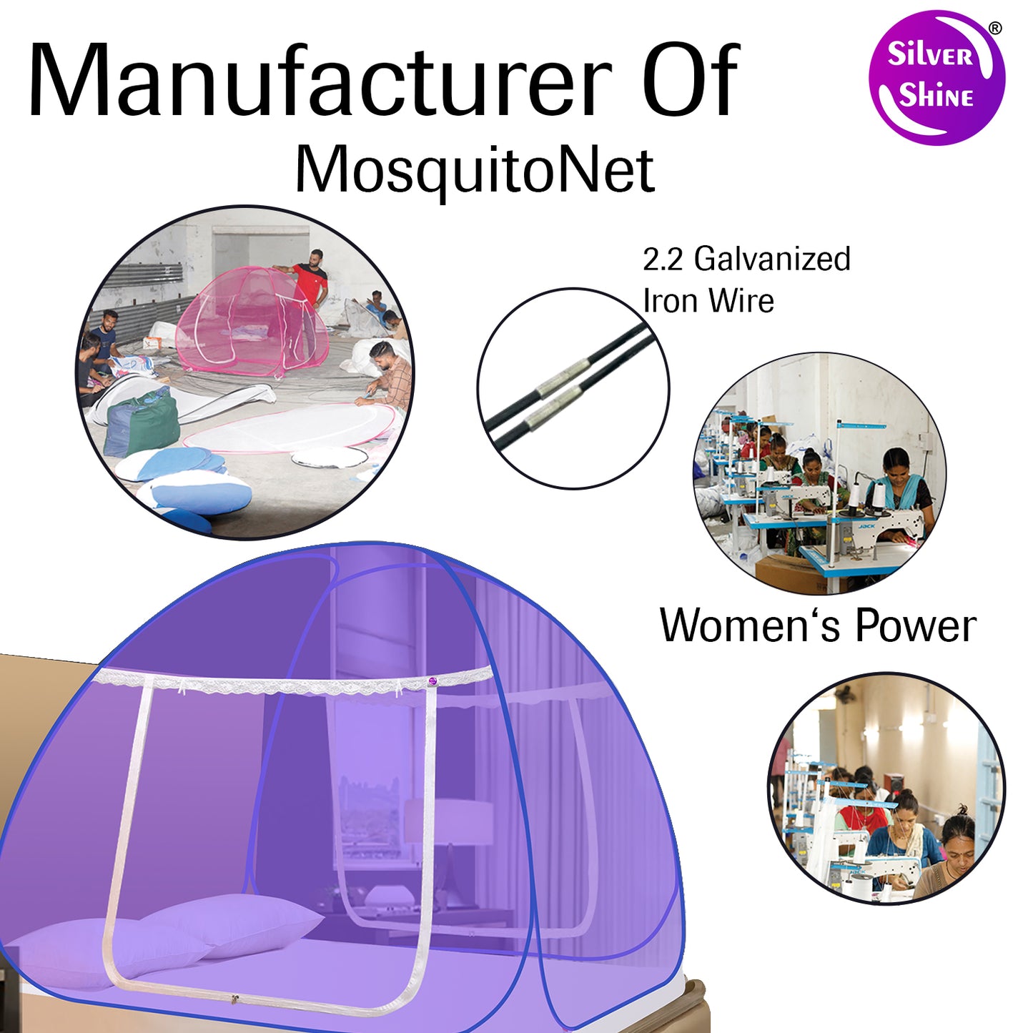 Purple Mosquito Net (Double Bed)