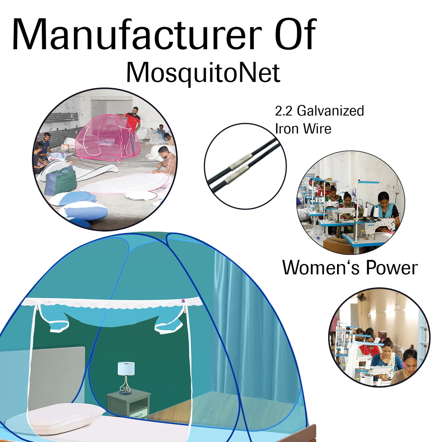 Sky Blue Mosquito Net (Single Bed)