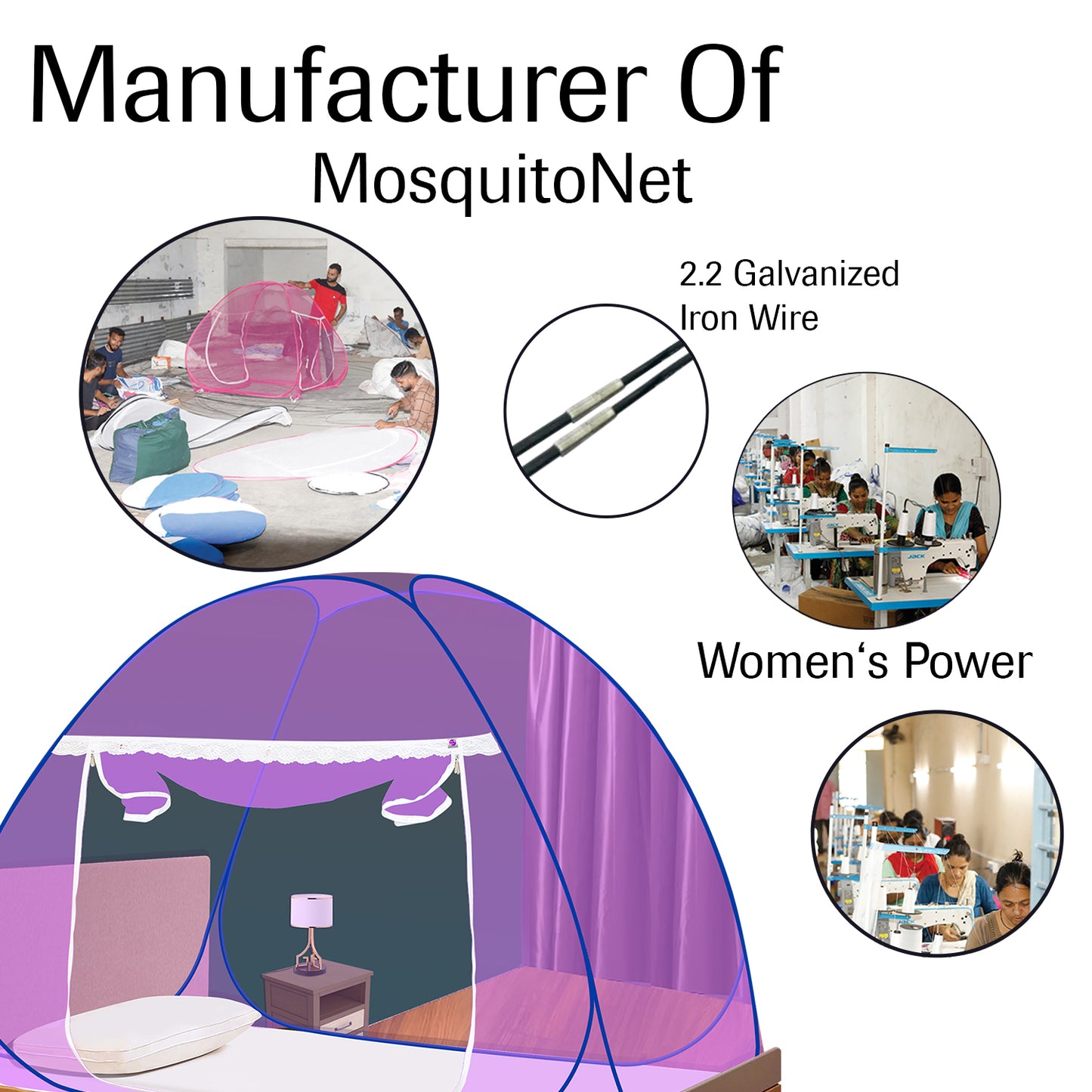 Purple Mosquito Net (Single Bed)