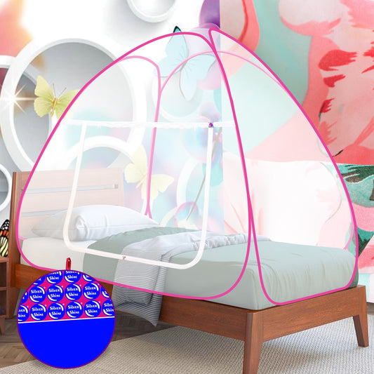 White Pink Mosquito Net (Single Bed)