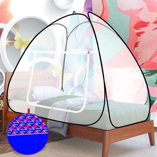 White Black Mosquito Net (Single Bed)