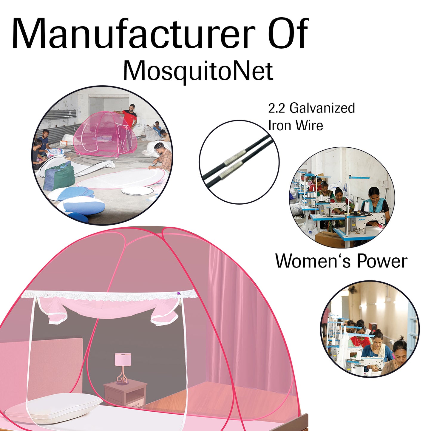 Pink Mosquito Net (Single Bed)