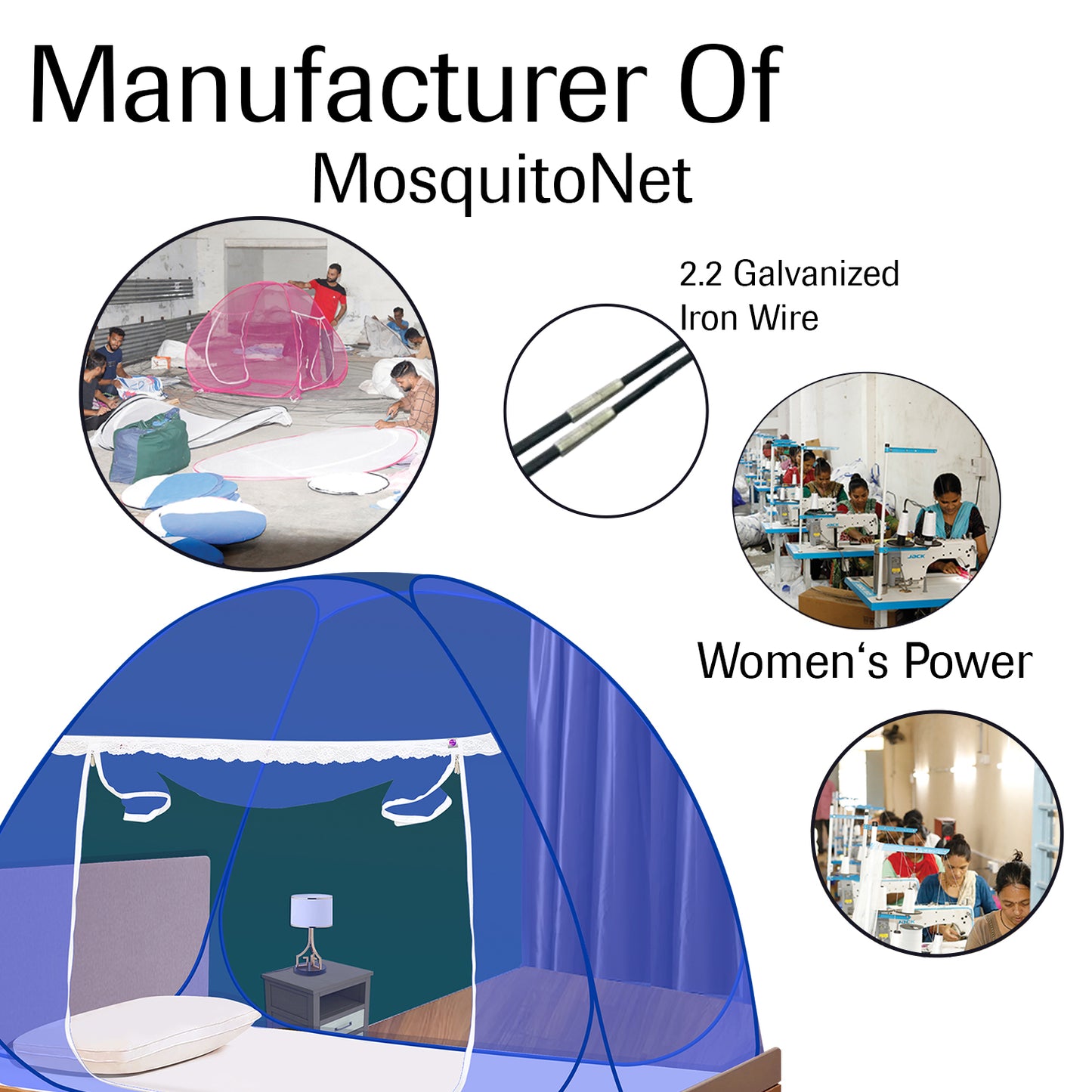 Blue Mosquito Net (Single Bed)