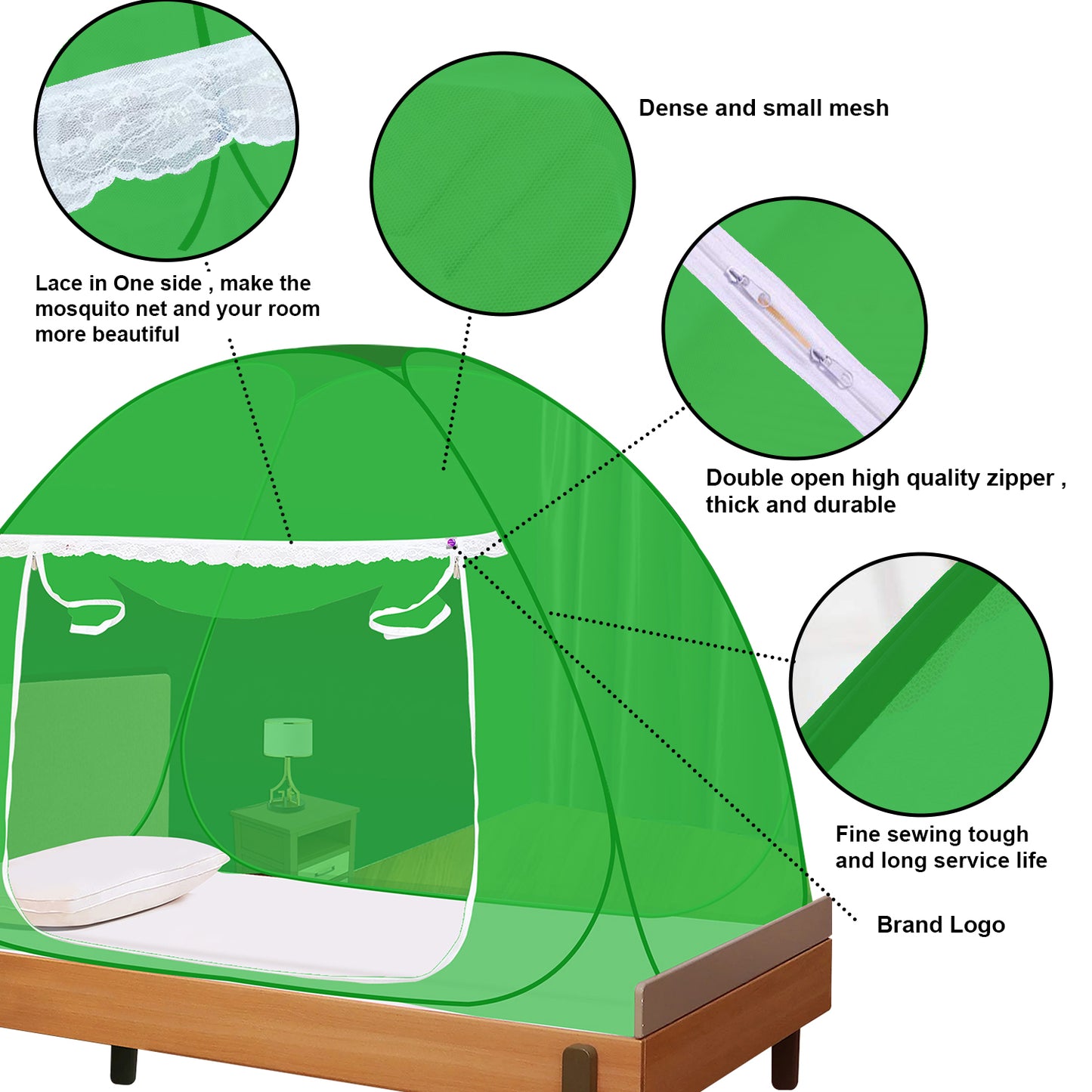 Green Mosquito Net (Single Bed)