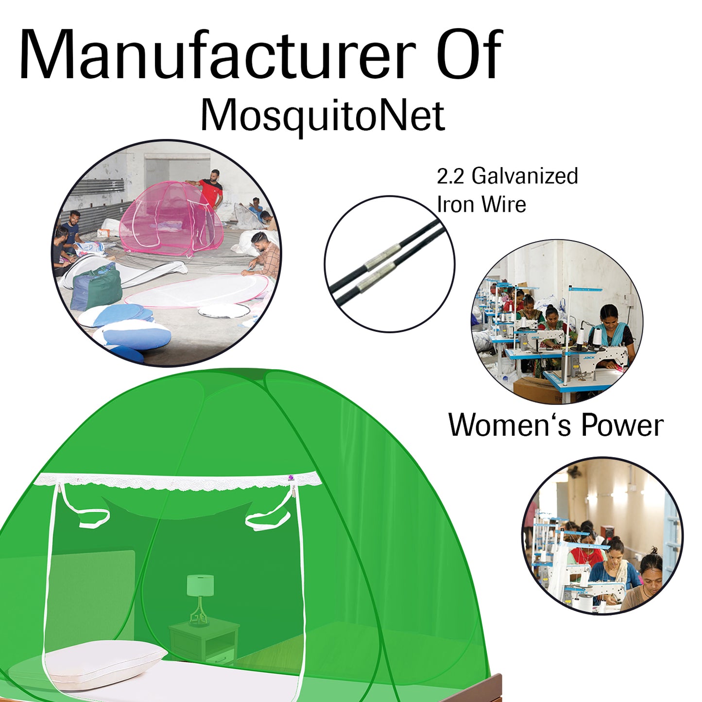 Green Mosquito Net (Single Bed)
