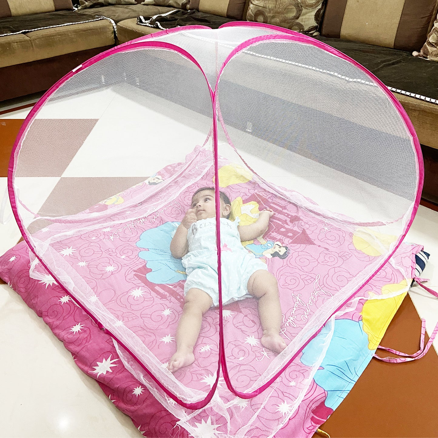 White Pink Baby Mosquito net