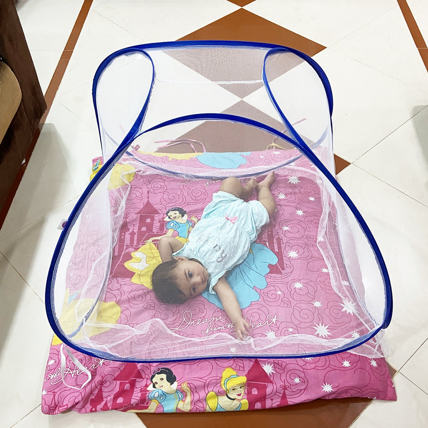 White Blue Baby Mosquito net
