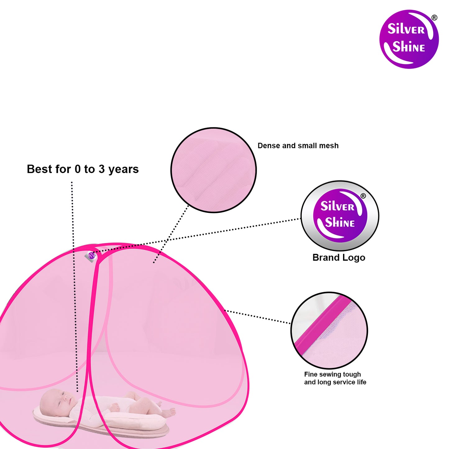 Pink Baby Mosquito net