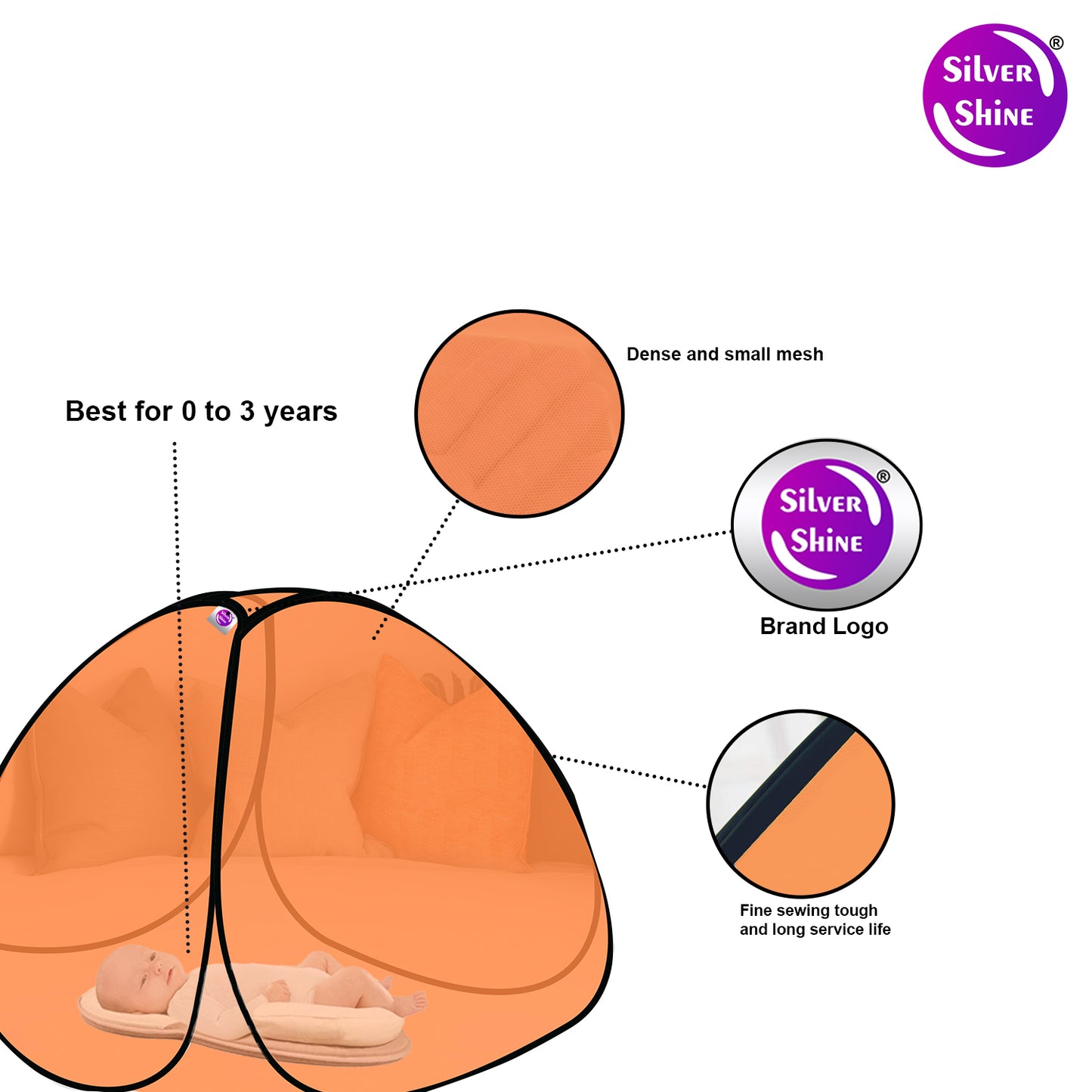 Orange Baby Mosquito net