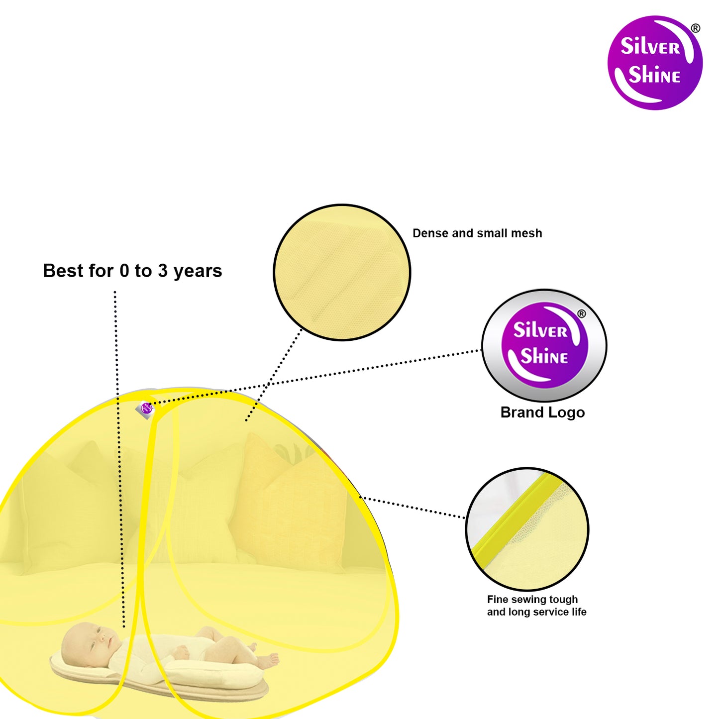 Yellow Baby Mosquito net