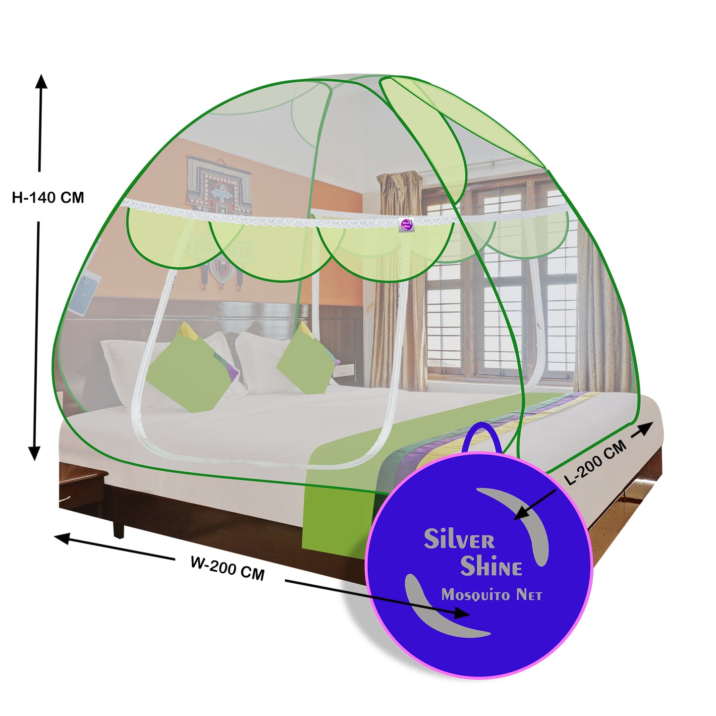 Premium Mosquito net Green (Double Bed)