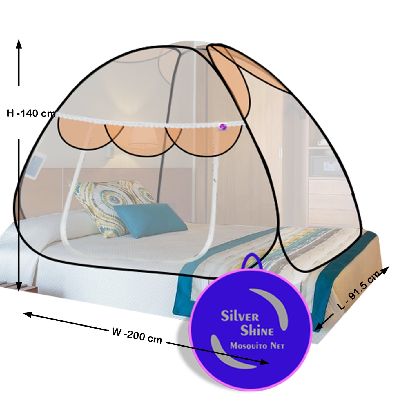 Premium Mosquito net Orange (Single Bed)