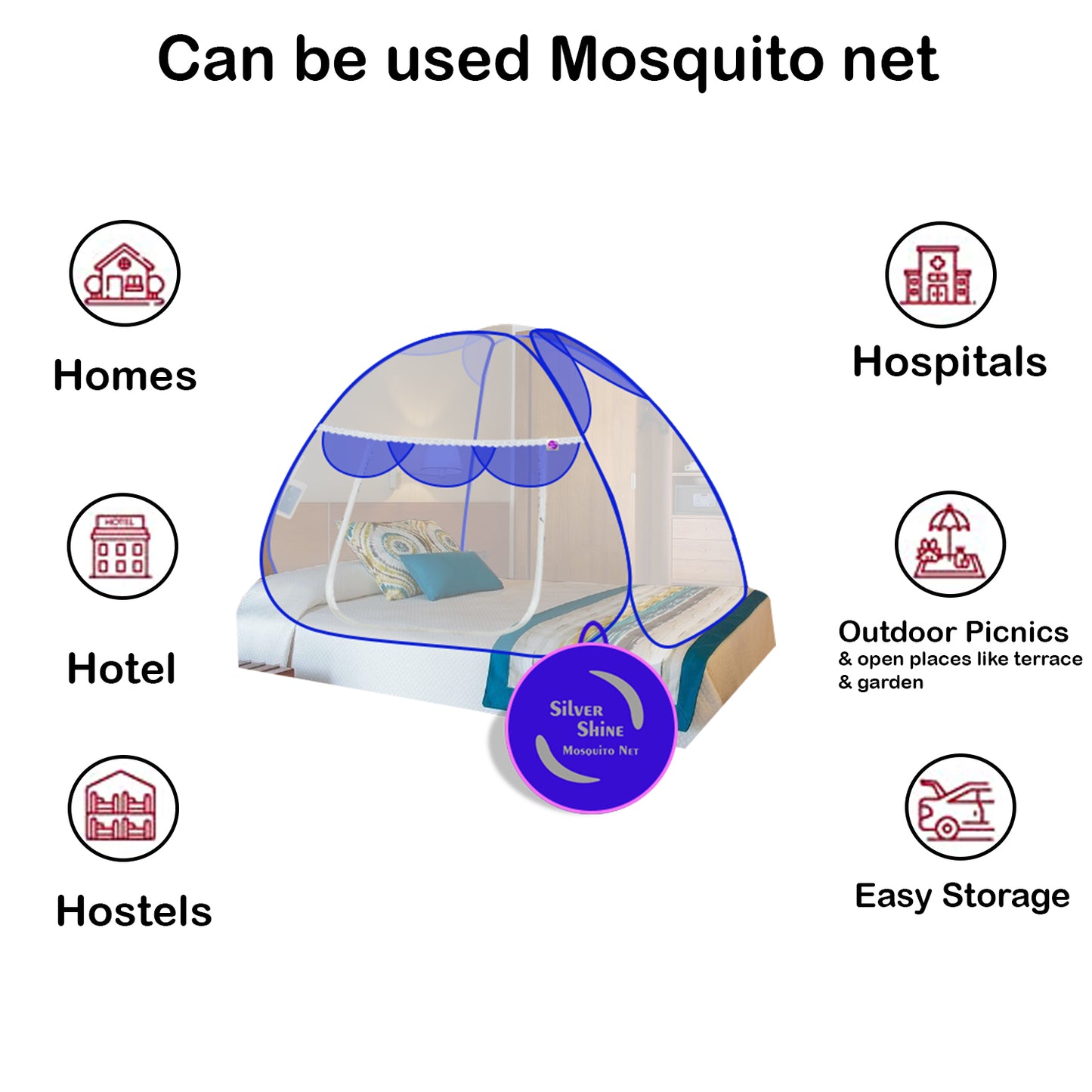 Premium Mosquito net Blue (Single Bed)