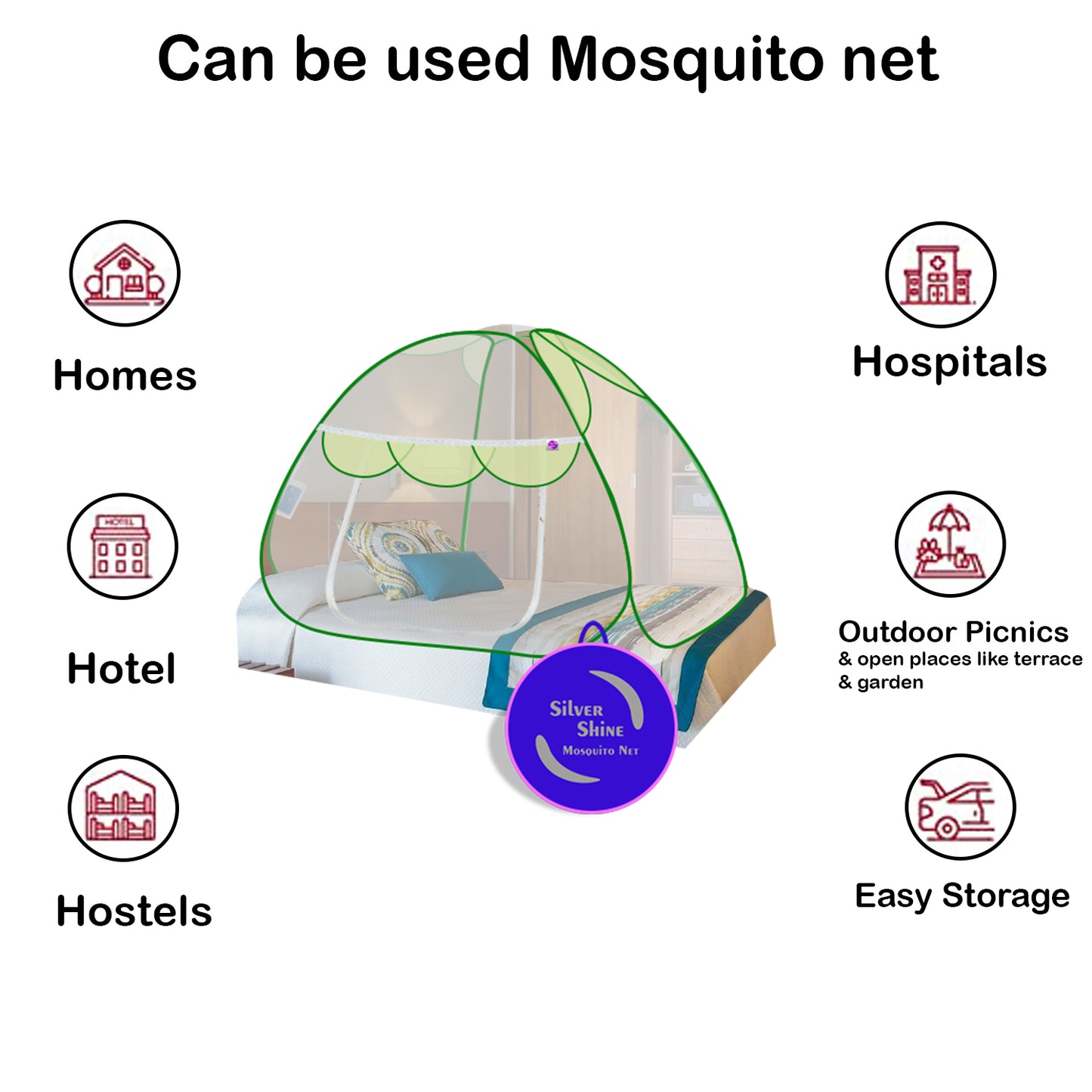 Premium Mosquito net Green (Single Bed)