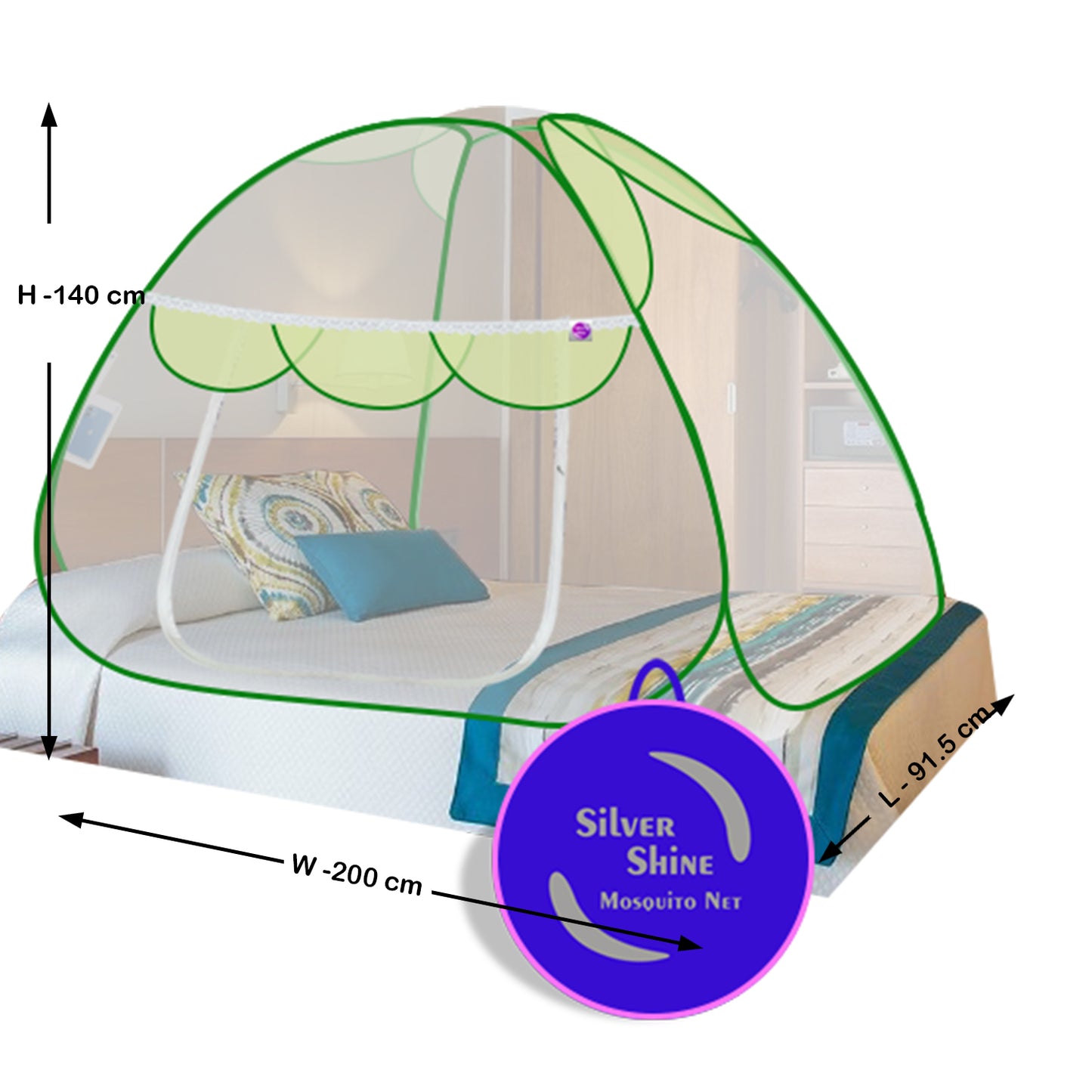 Premium Mosquito net Green (Single Bed)