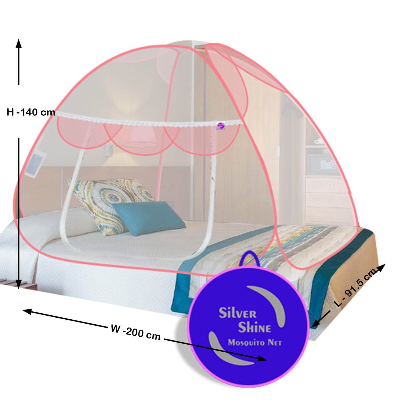 Premium Mosquito net Pink (Single Bed)