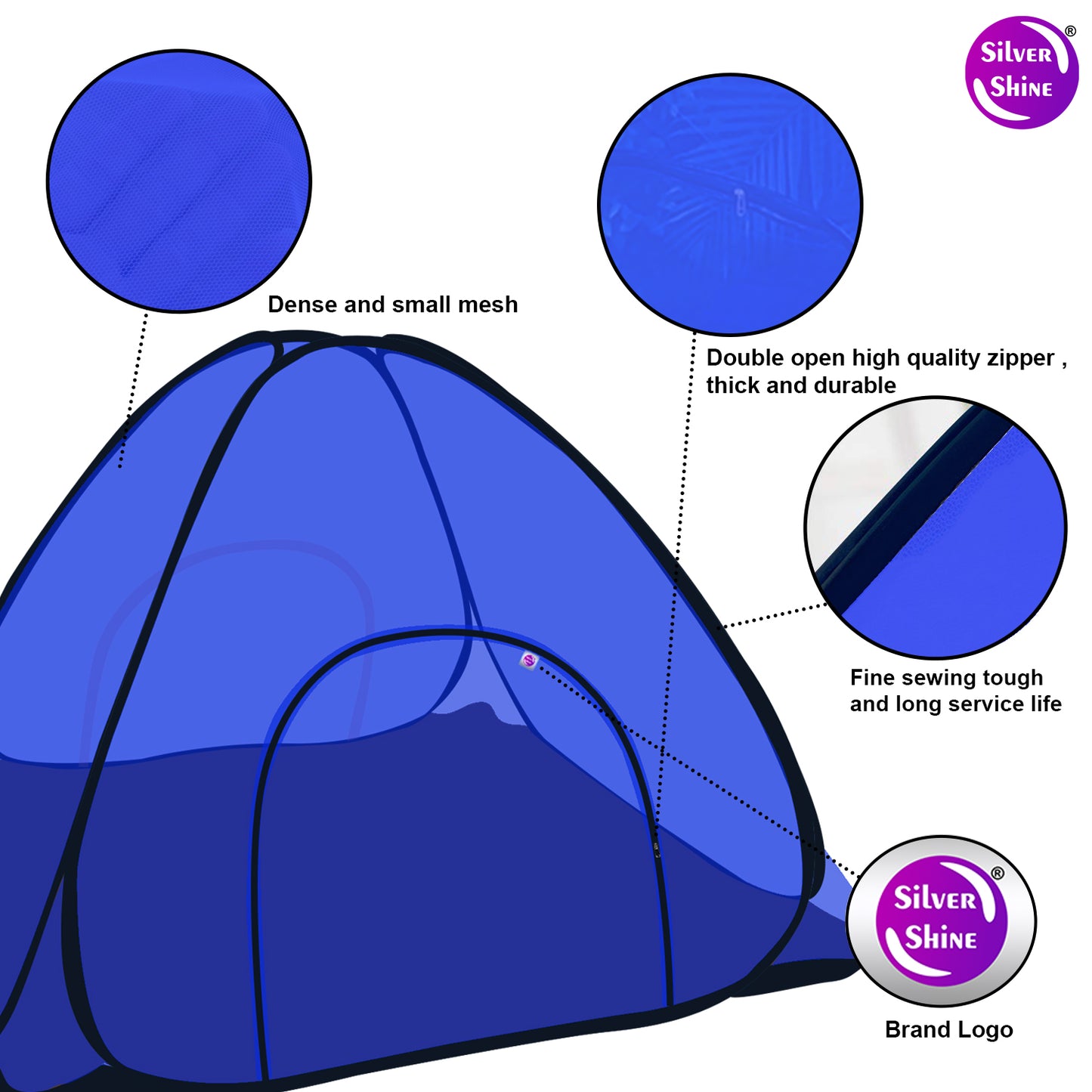 Blue Mosquito net with Base (Double Bed)
