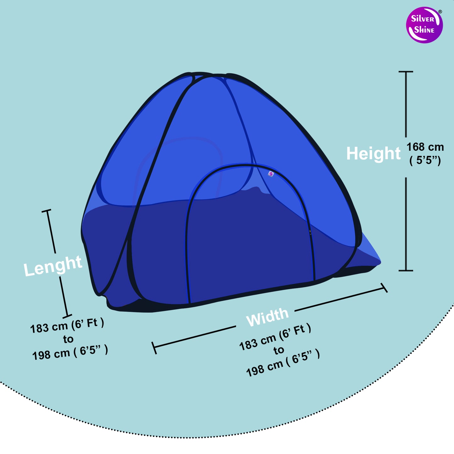 Blue Mosquito net with Base (Double Bed)