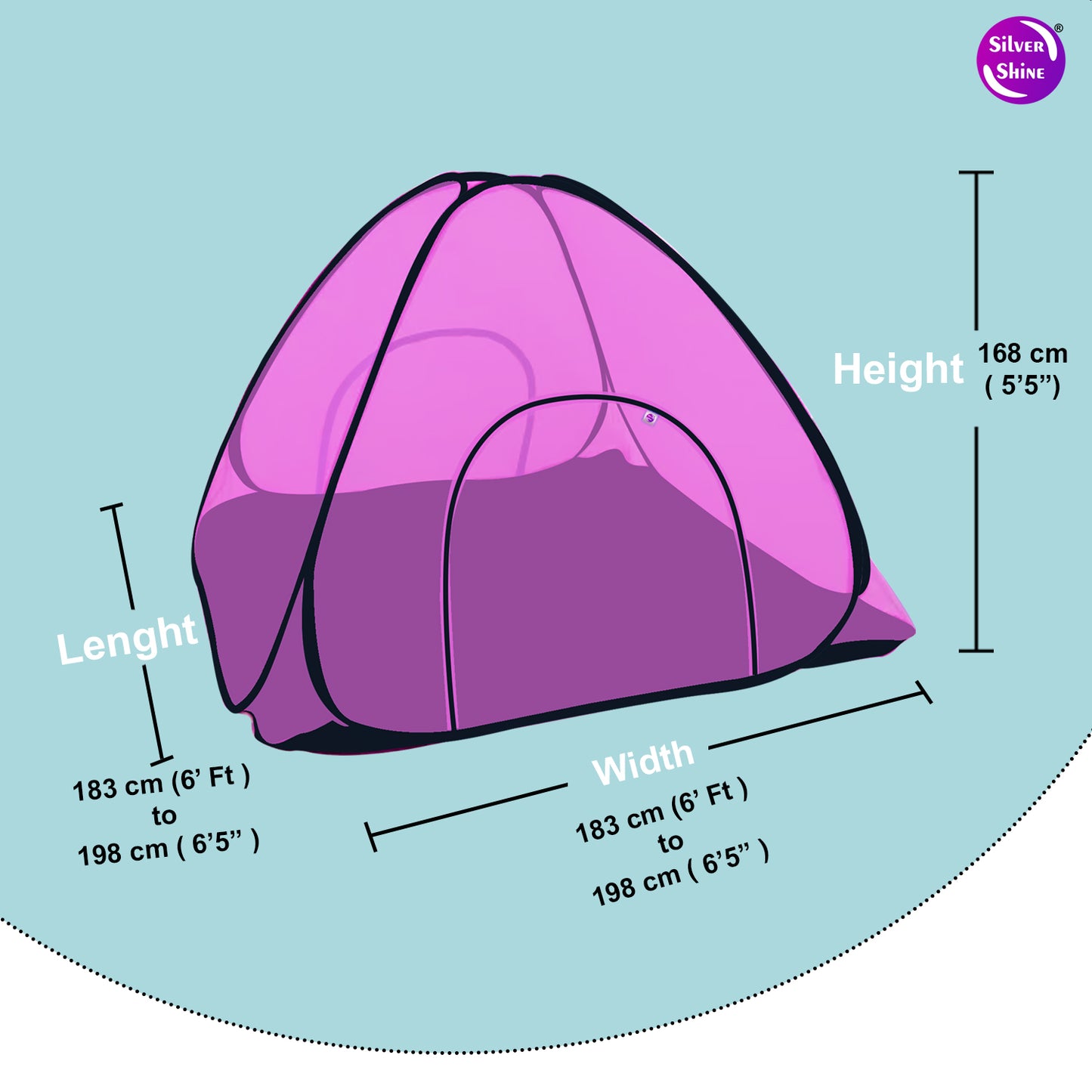 Pink Mosquito net with Base (Double Bed)