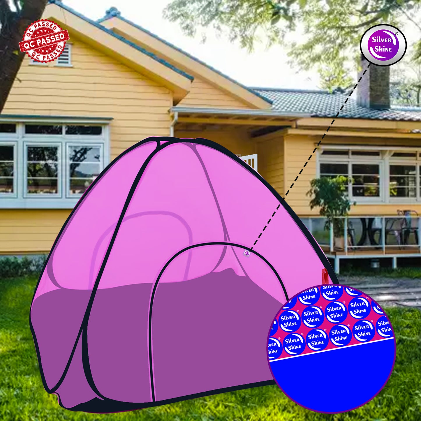 Pink Mosquito net with Base (Double Bed)