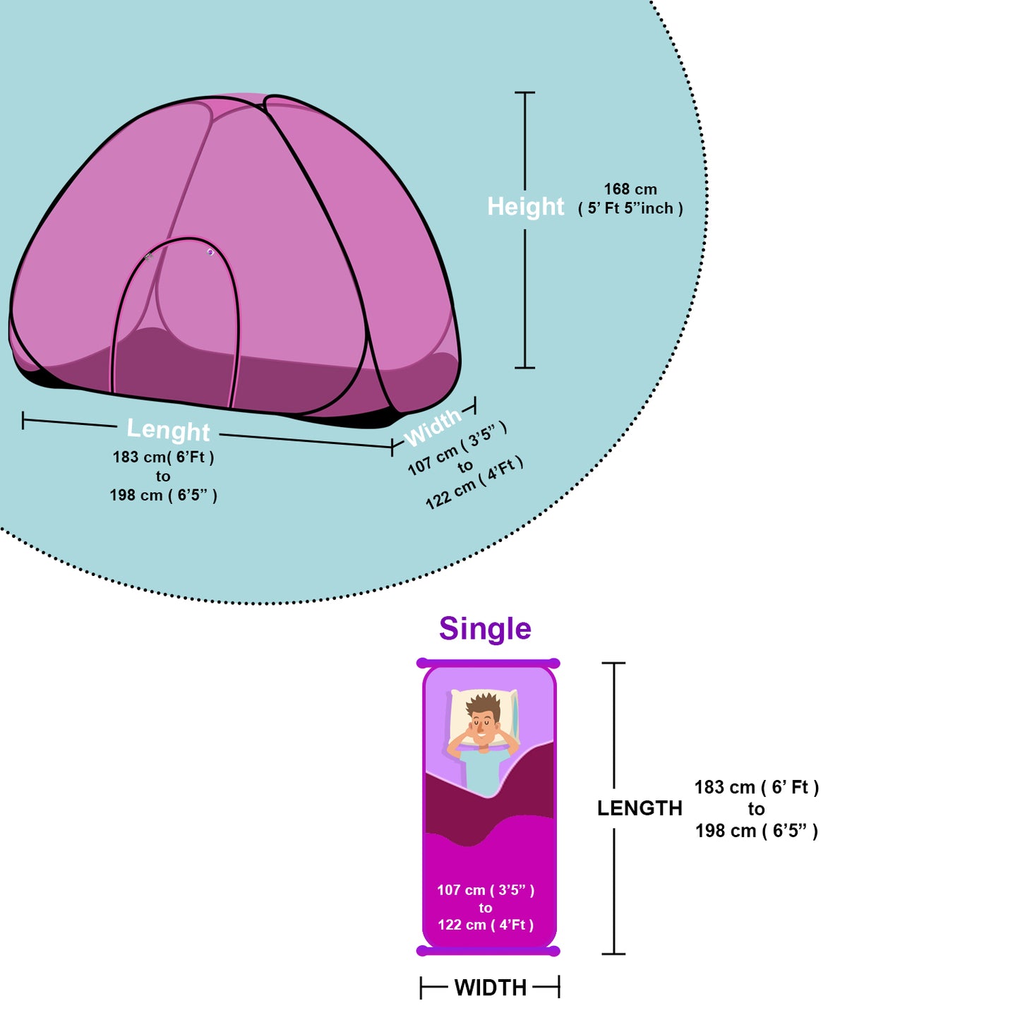 Pink Mosquito Net With Base (Single Bed)