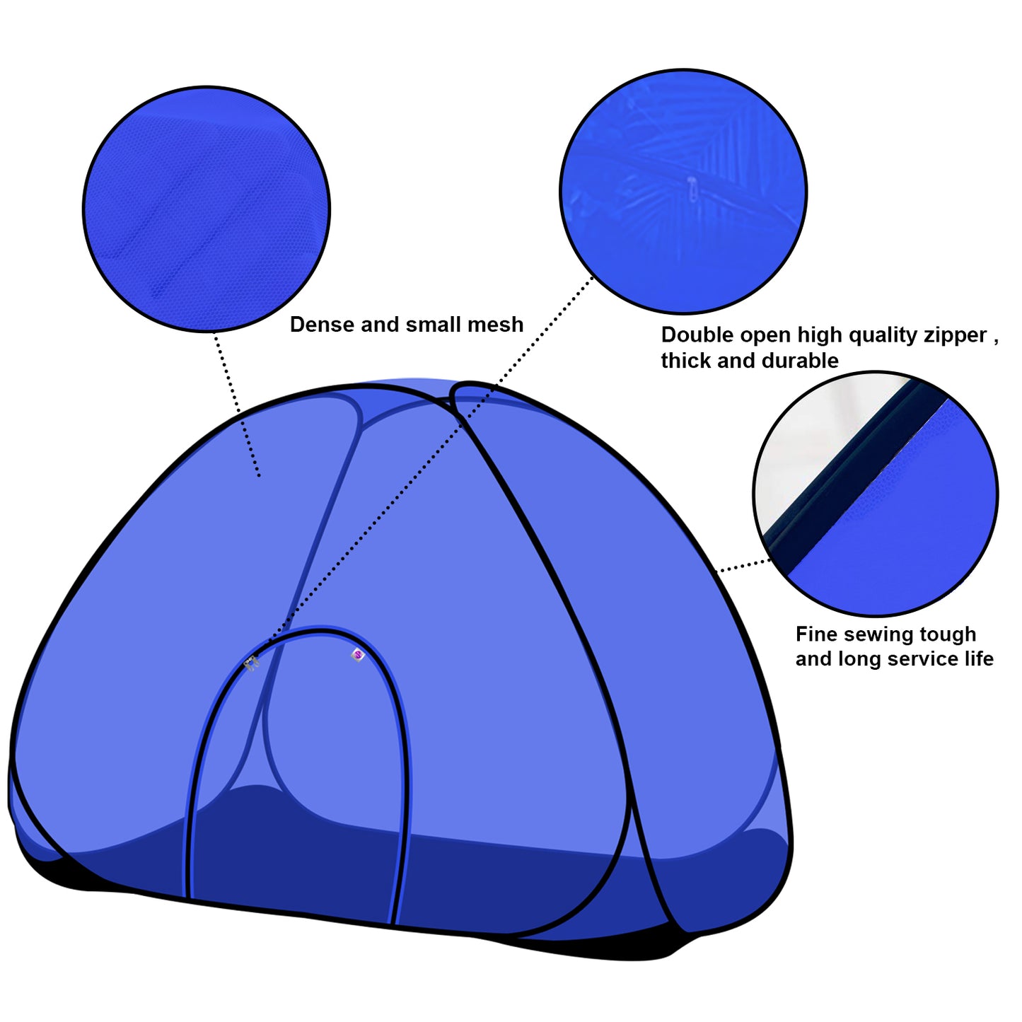 Blue Mosquito Net With Base (Single Bed)