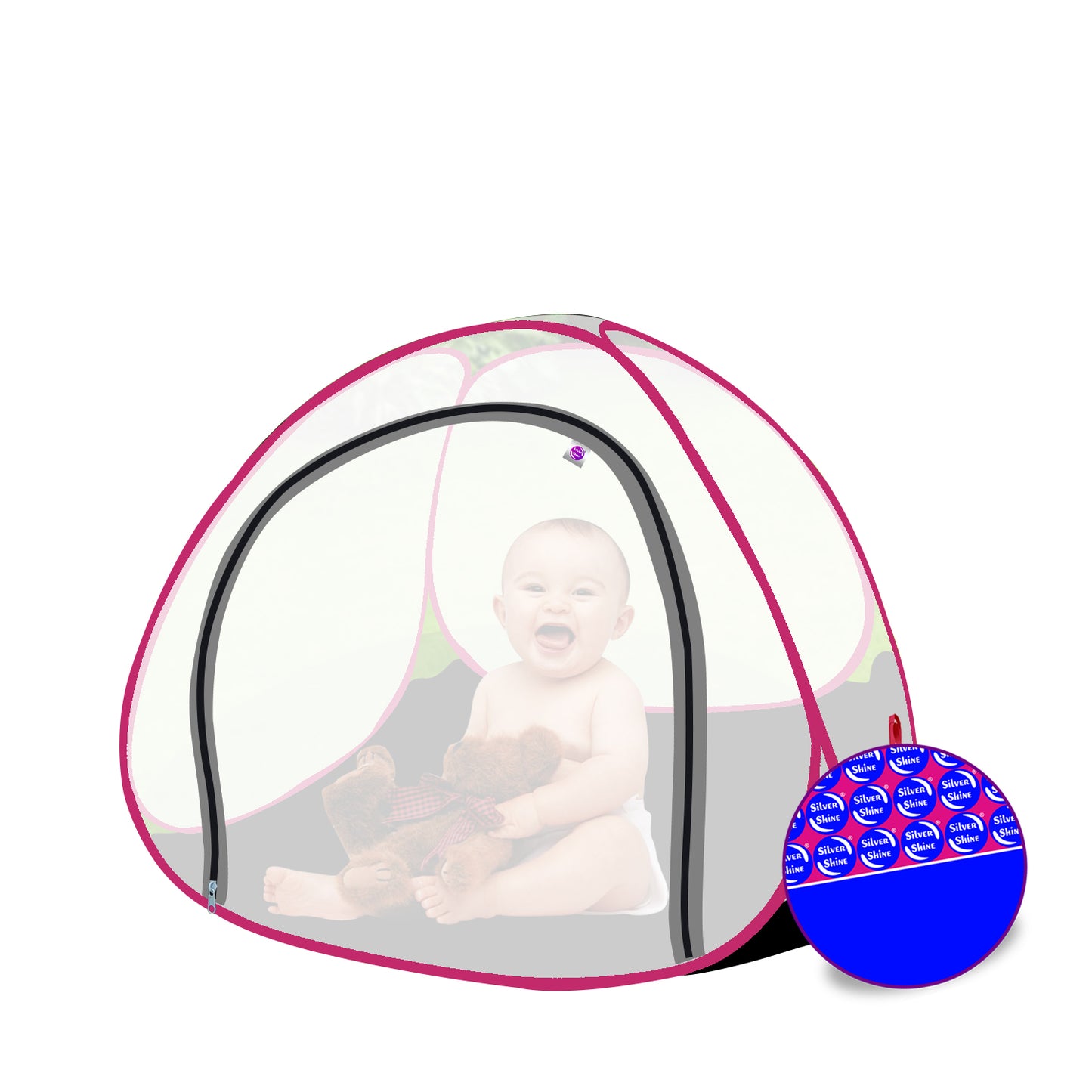 White Pink Baby Mosquito net With Base