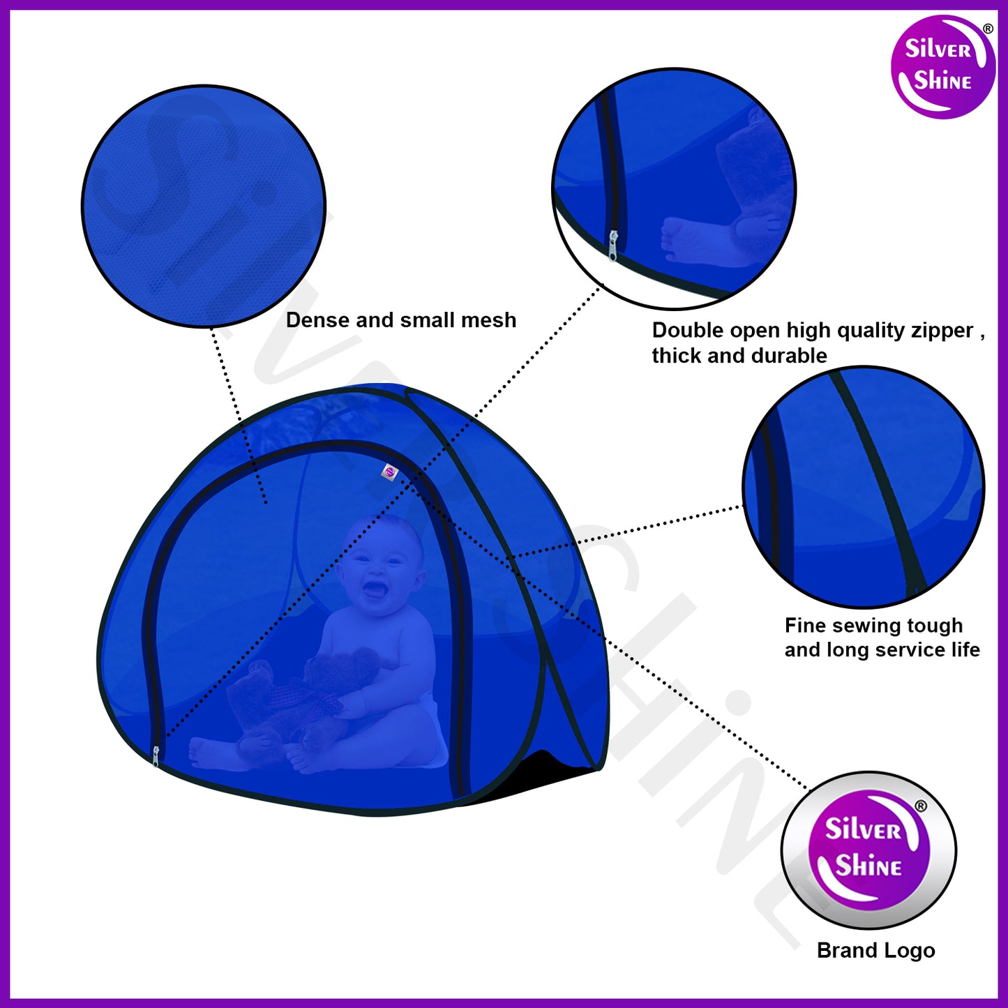 Blue Baby Mosquito net With Base