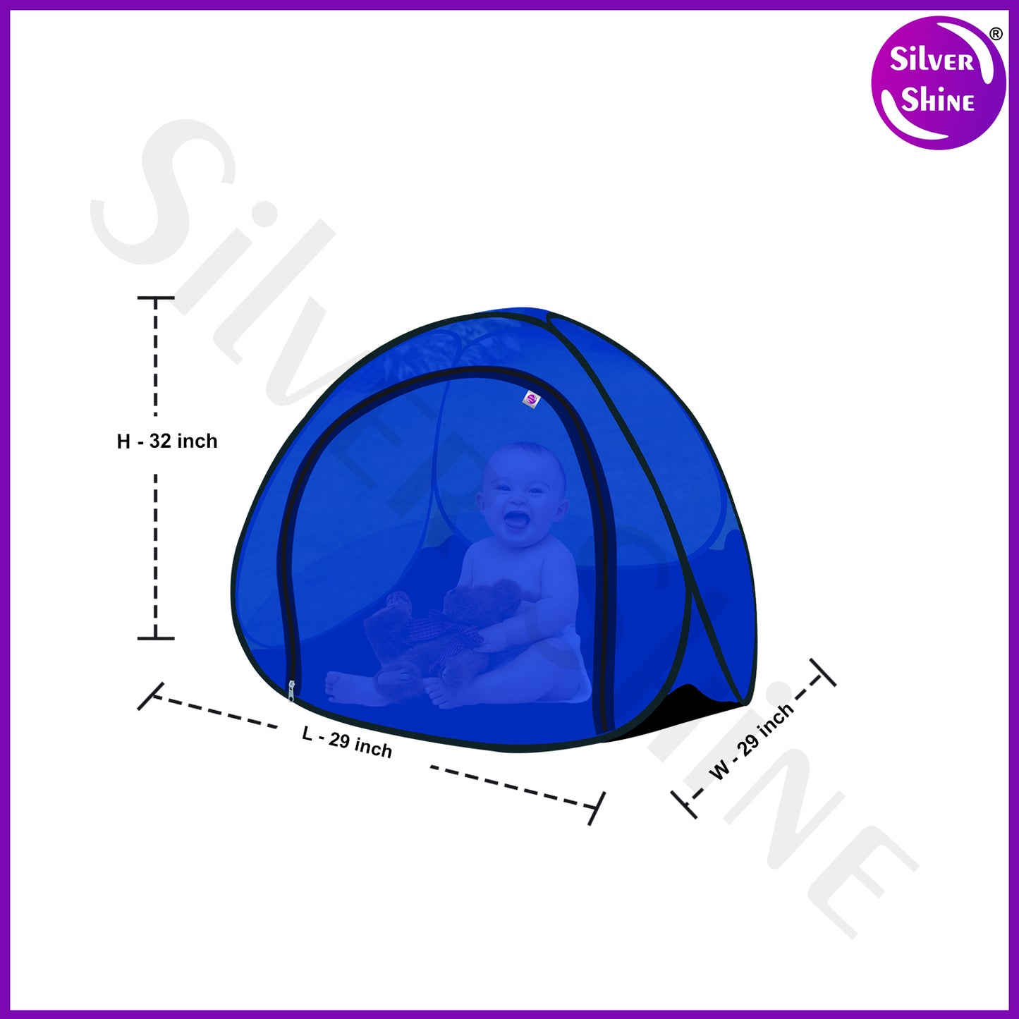 Blue Baby Mosquito net With Base