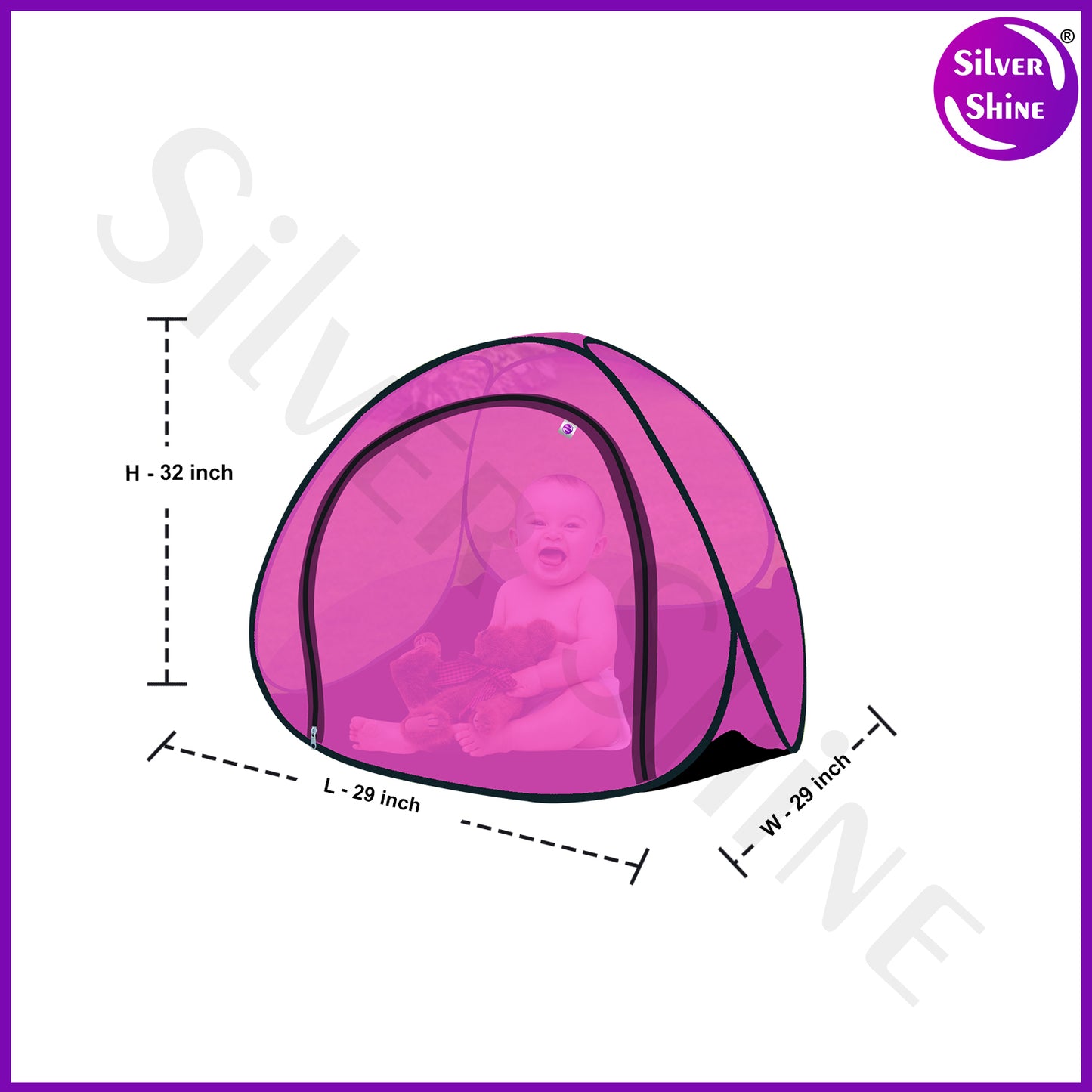 Pink Baby Mosquito net With Base