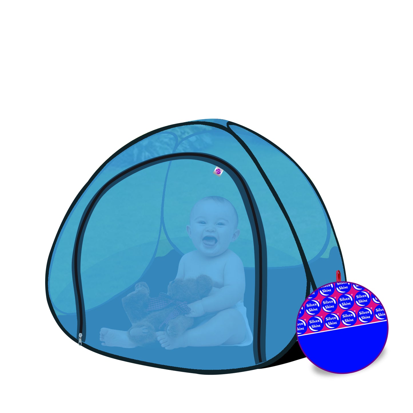 Sky Blue Baby Mosquito net With Base