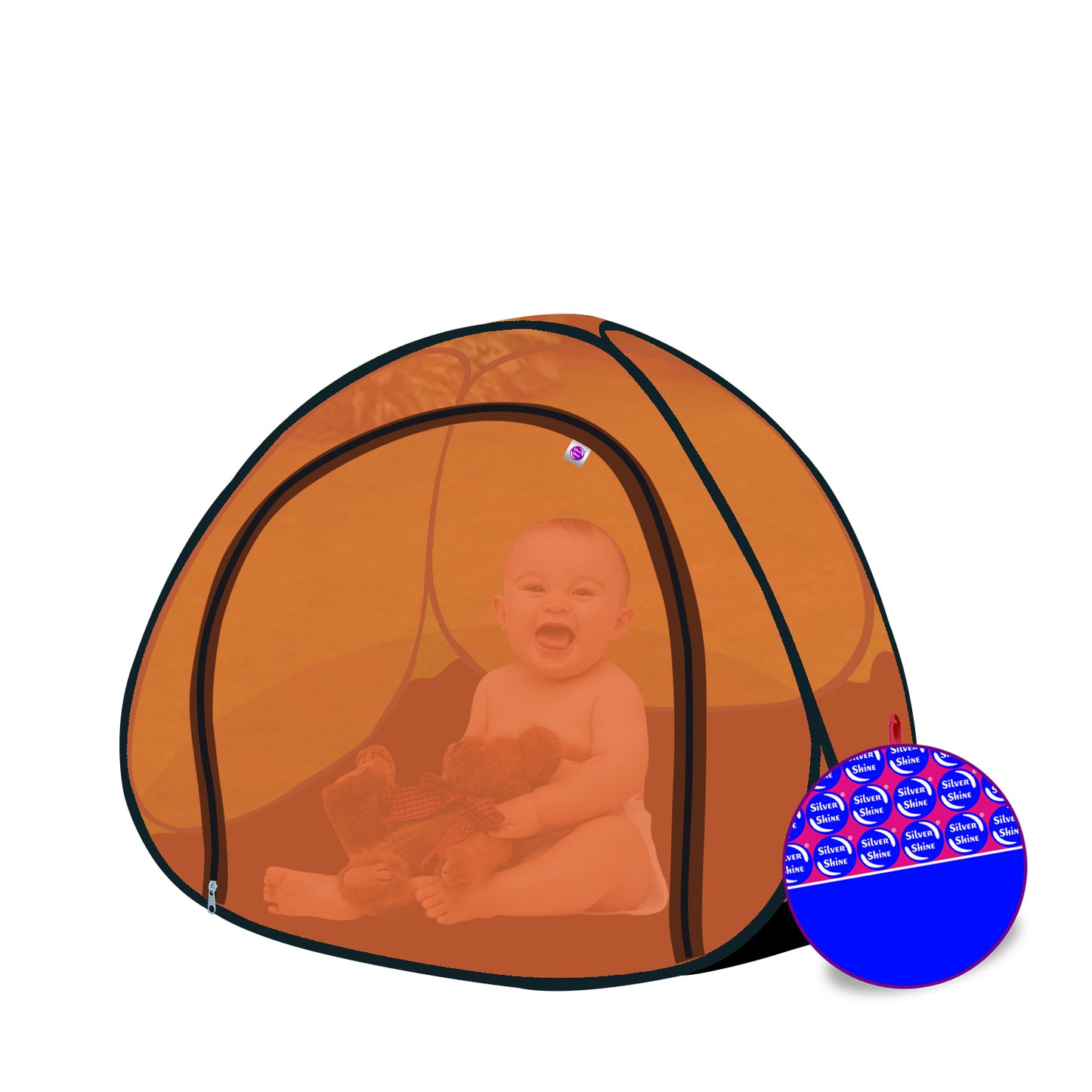 Orange Baby Mosquito net With Base