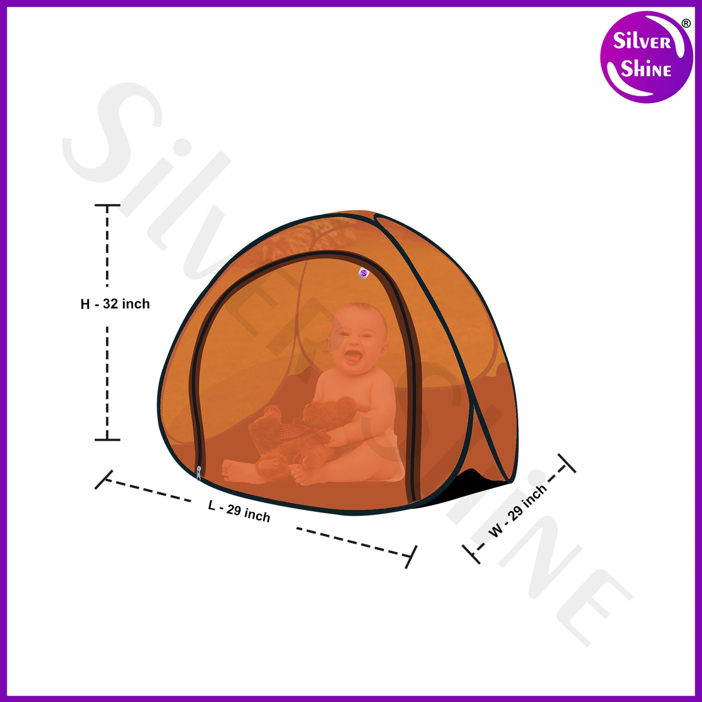 Orange Baby Mosquito net With Base