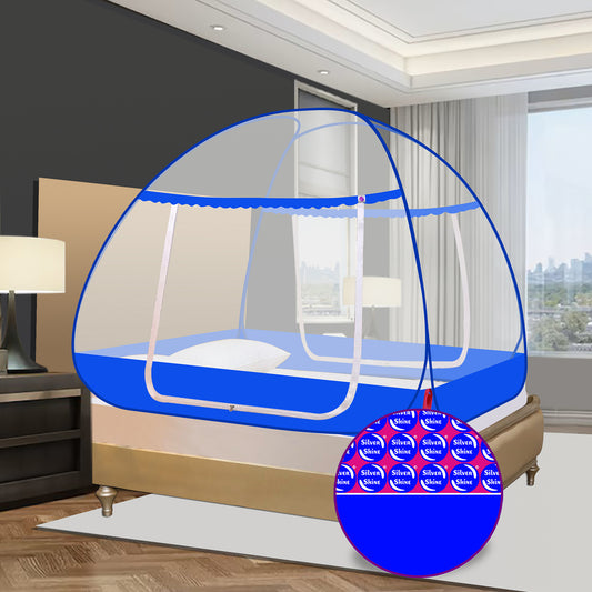 Blue Mosquito net With Border (Double Bed)