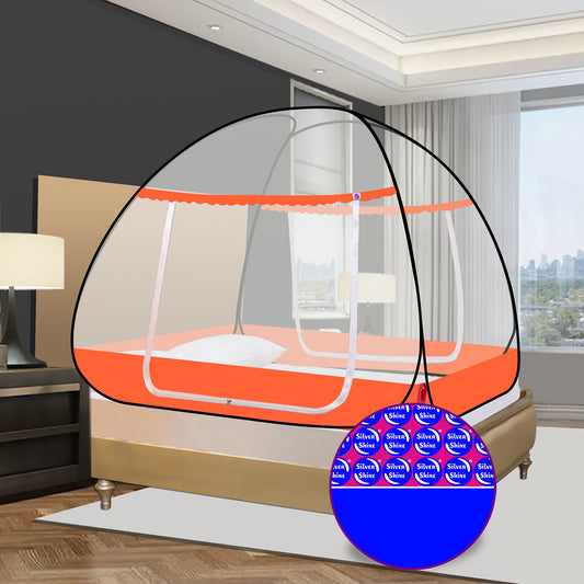 Orange Mosquito net With Border (Double Bed)