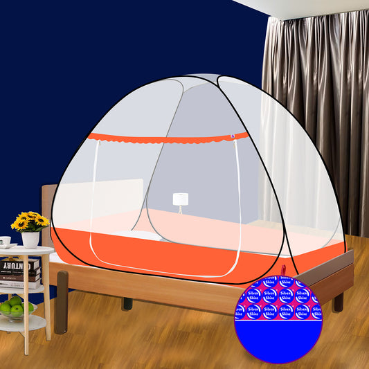 Orange Mosquito Net With Border (Single Bed)
