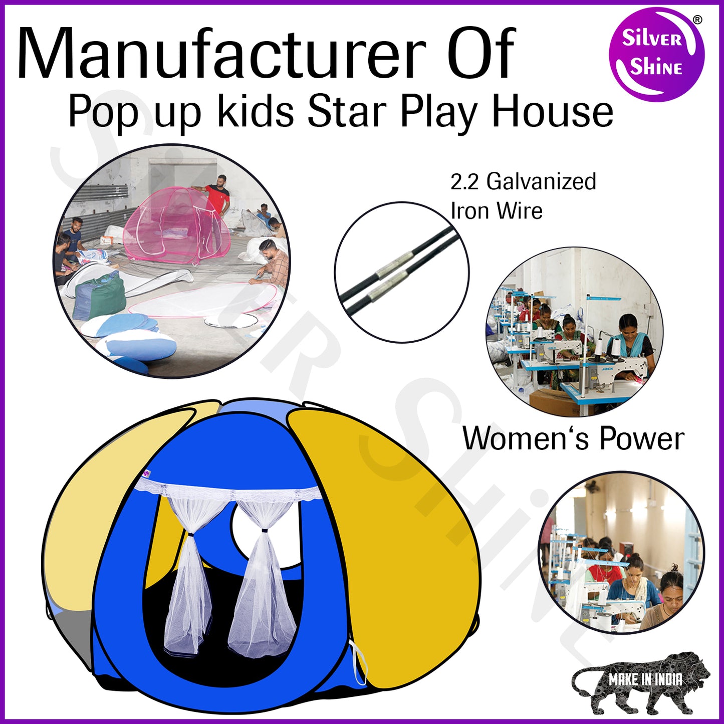 Star Tent Play House (Yellow-Blue)