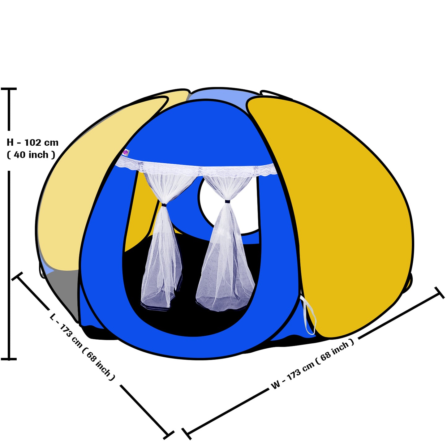 Star Tent Play House (Yellow-Blue)