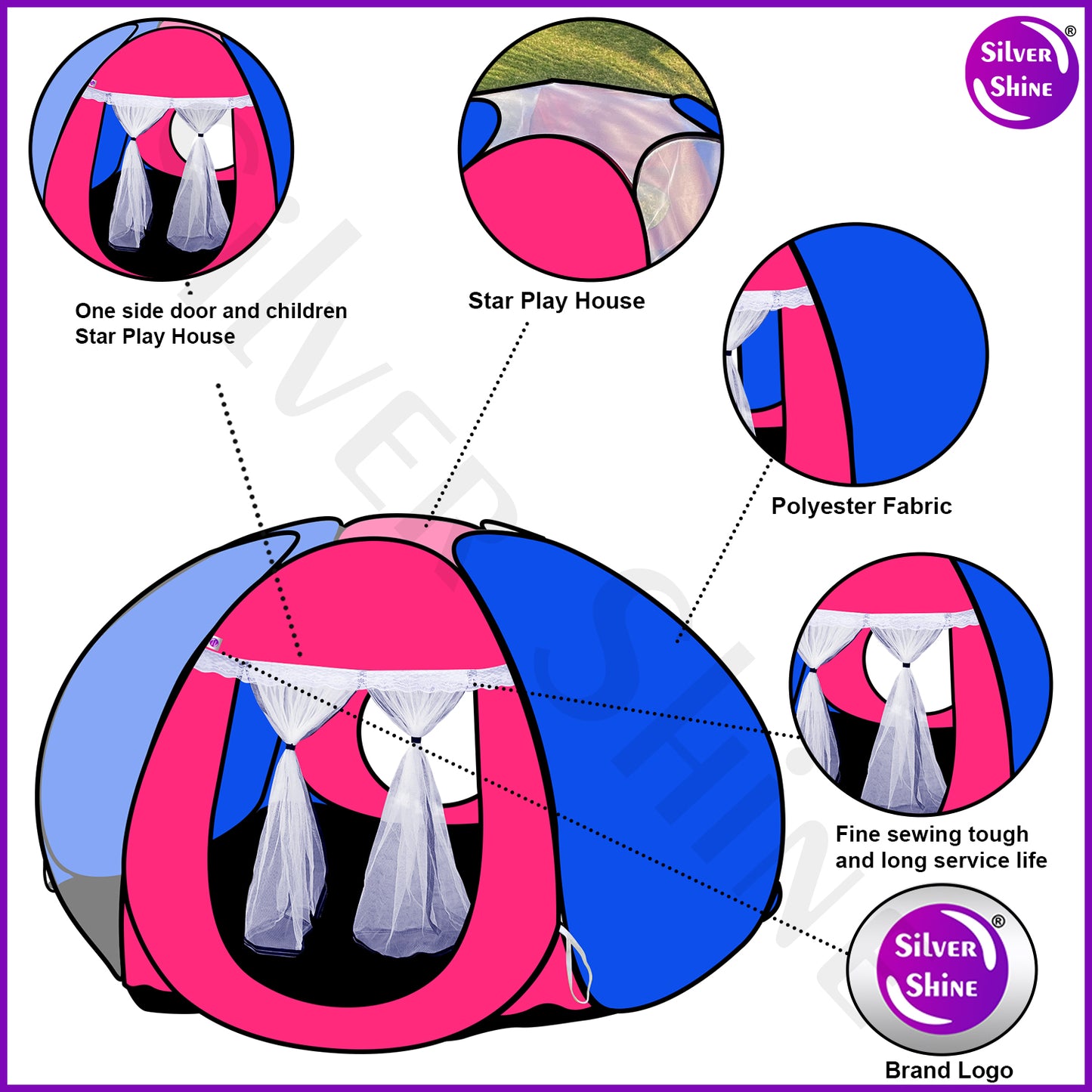 Star Tent Play House (Pink-Blue)