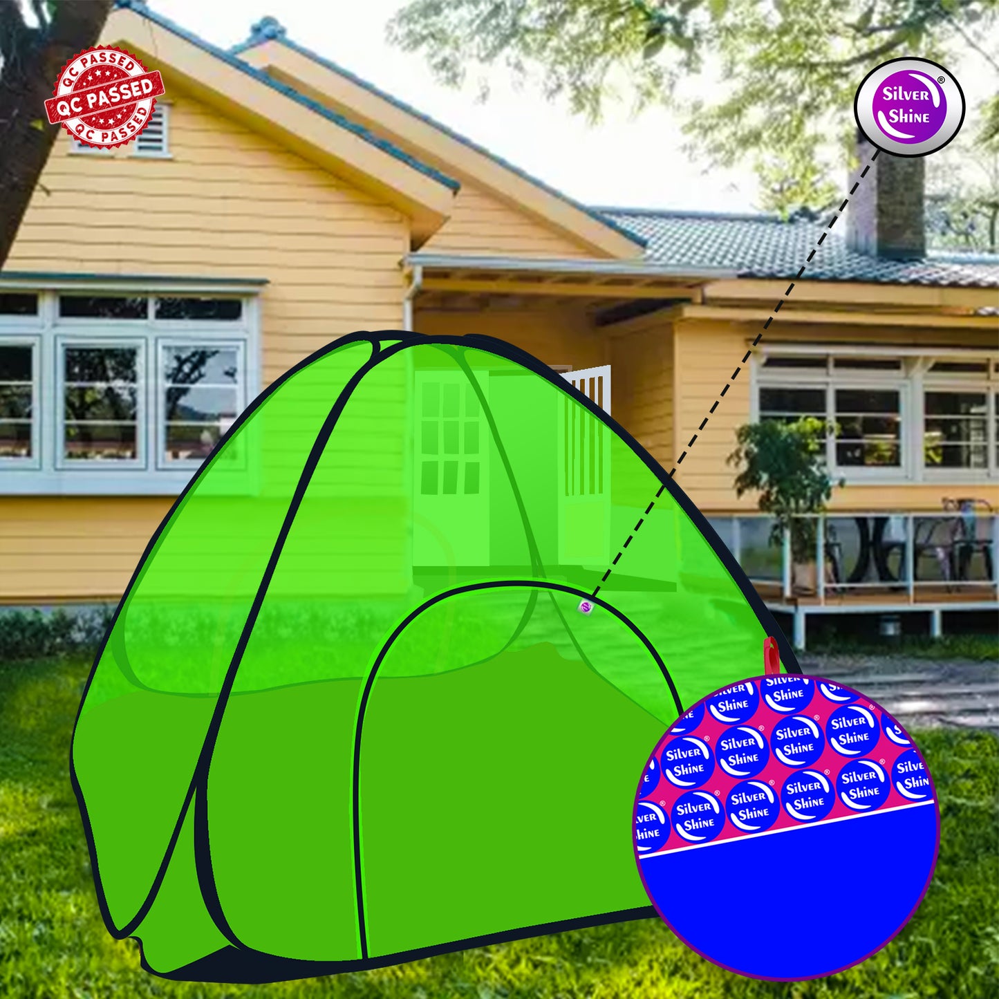 Green Mosquito net with Base (Double Bed)