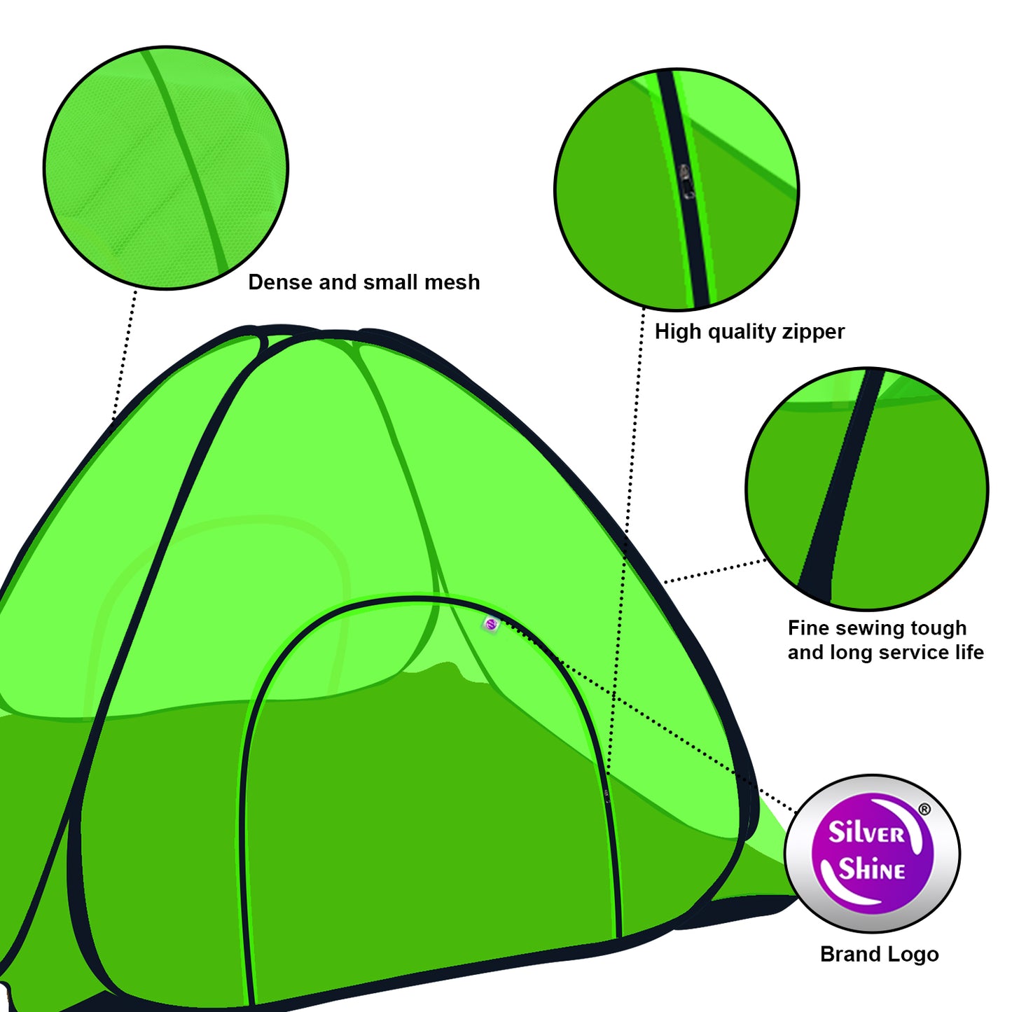 Green Mosquito net with Base (Double Bed)