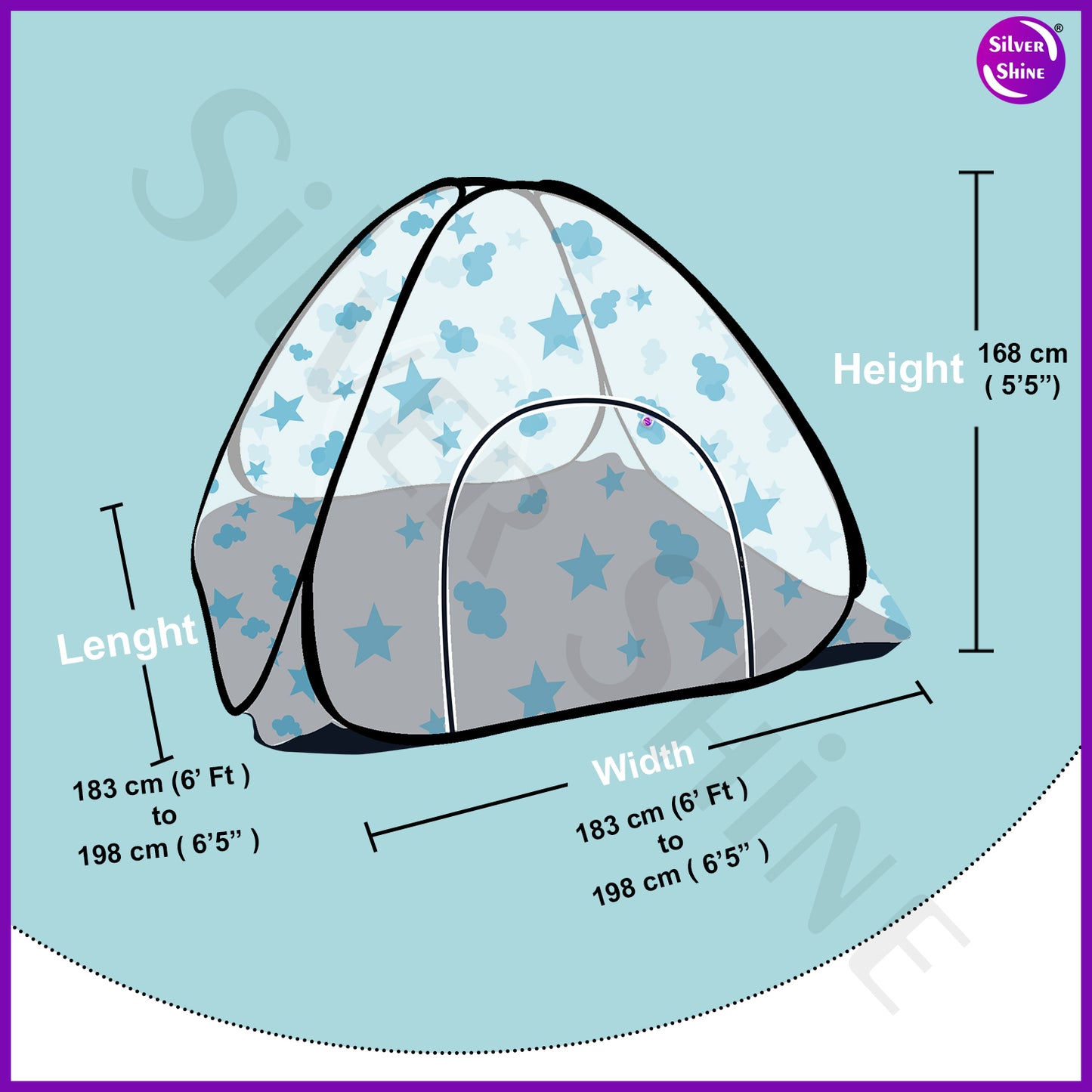 Cloud-Star Mosquito net with Base (Double Bed)