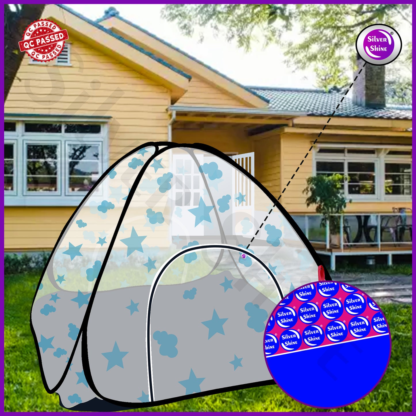 Cloud-Star Mosquito net with Base (Double Bed)