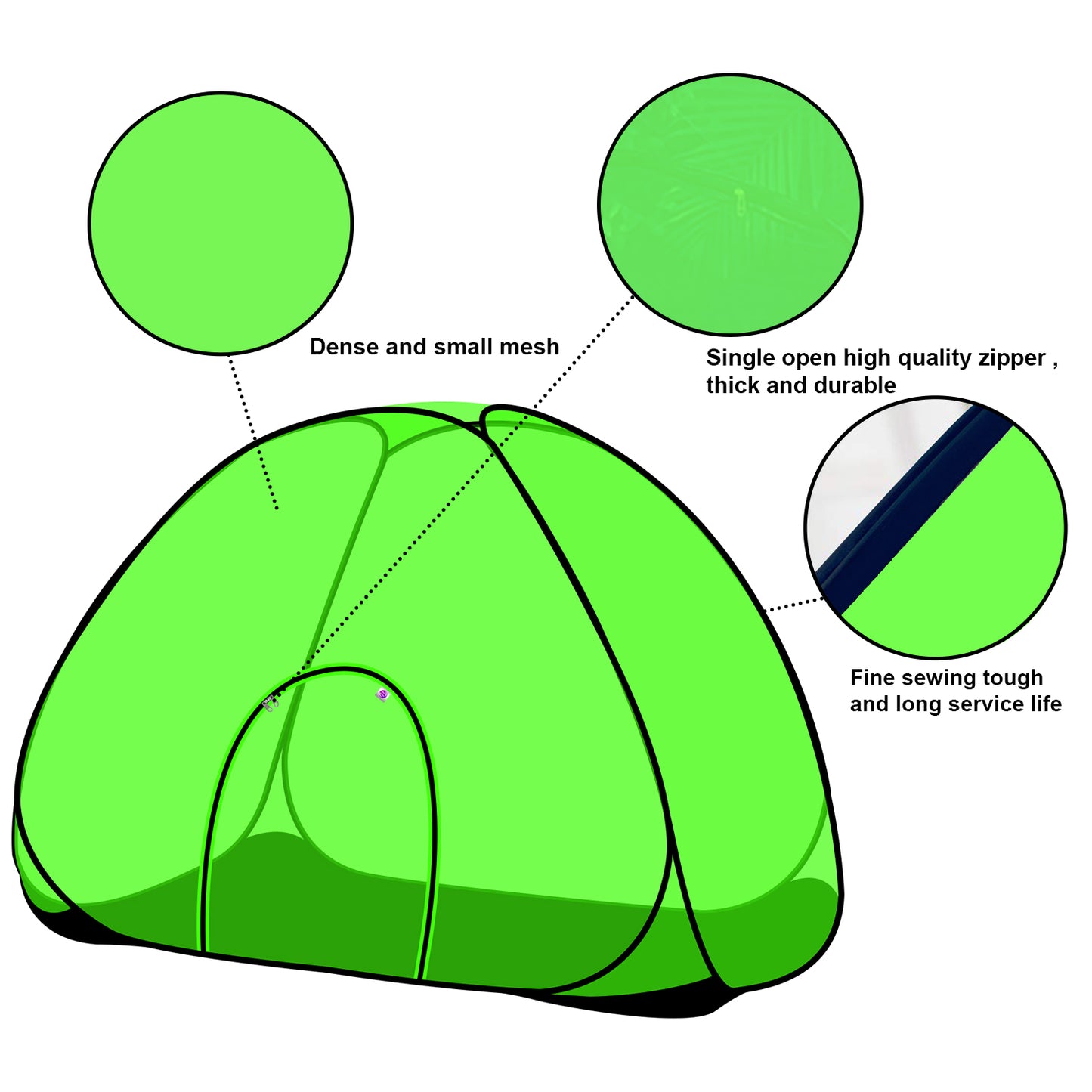 Green Mosquito Net With Base (Single Bed)
